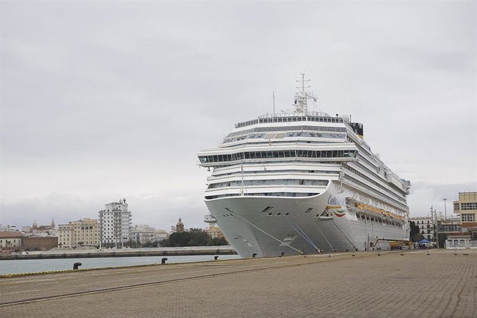 Un crucero anclado en el puerto de Cádiz