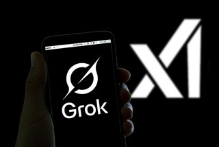 Archivo - November 4, 2021, Spain: In this photo illustration, the AI chatbot grok by X logo seen displayed on a smartphone and in the background.