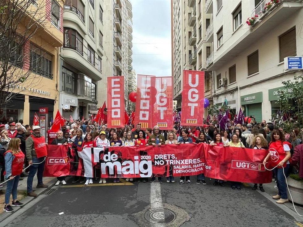 Manifestación del Primero de Mayo en València