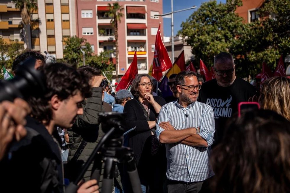 José Ignacio García en la manifestación del 1 de mayo en Jaén.