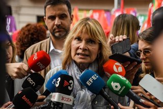 La viceprimera secretària del PSC, Lluïsa Moret, en la manifestació per l'1 de Maig
