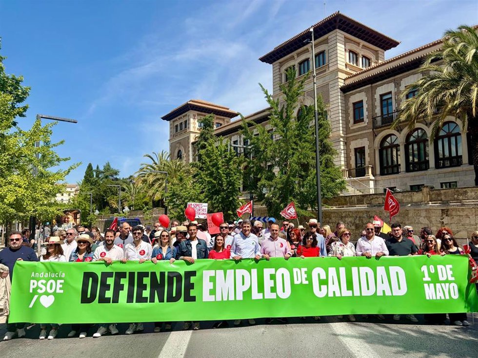 Acto reivindicativo del PSOE de Granada con motivo del Primero de Mayo.