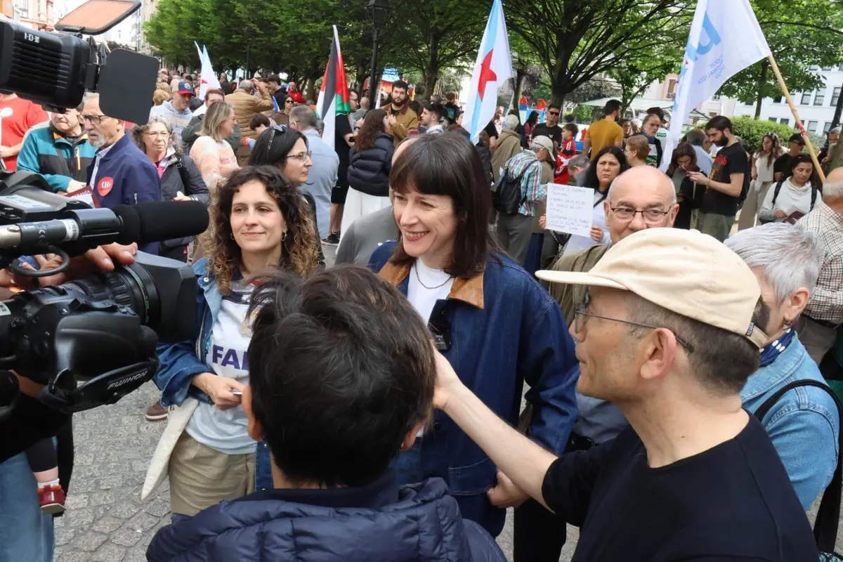 Ana Pontón en la manifestación del Primero de Mayo de la CIG en A Coruña.
