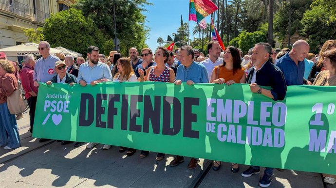Actos reivindicativo del PSOE de Sevilla con motivo del Primero de Mayo.