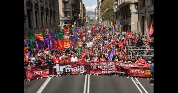 Unas 2.500 personas se manifiestan en Barcelona por el 1 de Mayo, según la Guàrdia Urbana