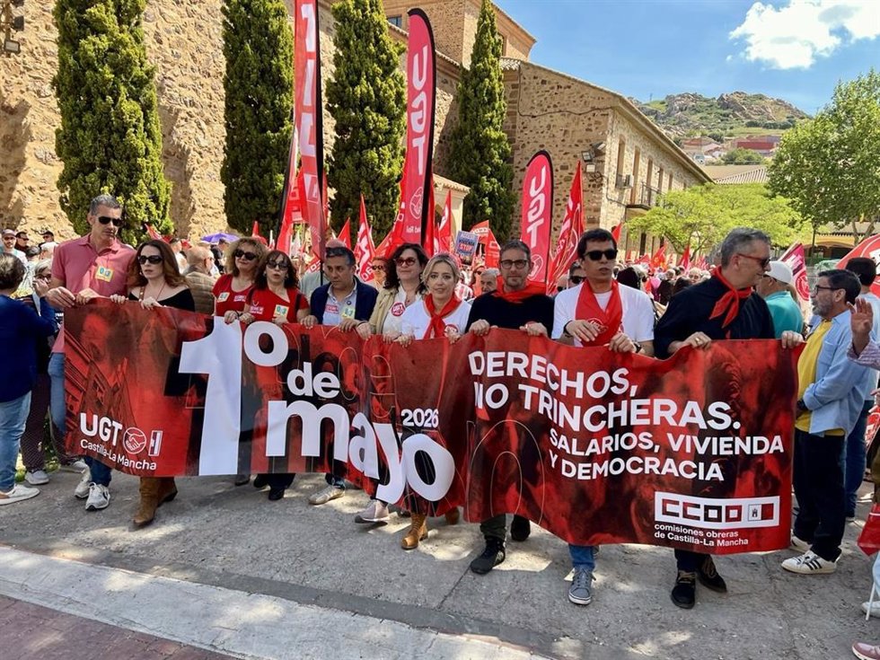 Cientos de personas reivindican el Primero de Mayo en C-LM más derechos, vivienda y reparto justo de la riqueza