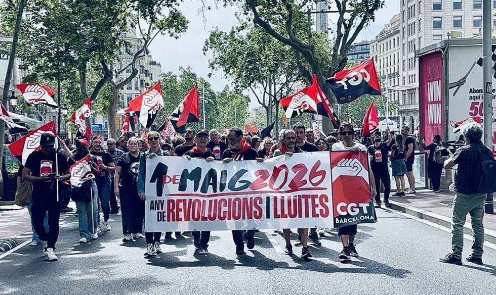 Manifestación de la CGT por el 1 de Mayo en Barcelona