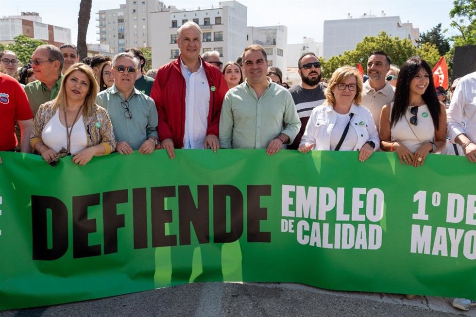 Acto reivindicativo del PSOE de Cádiz con motivo del Primero de Mayo.