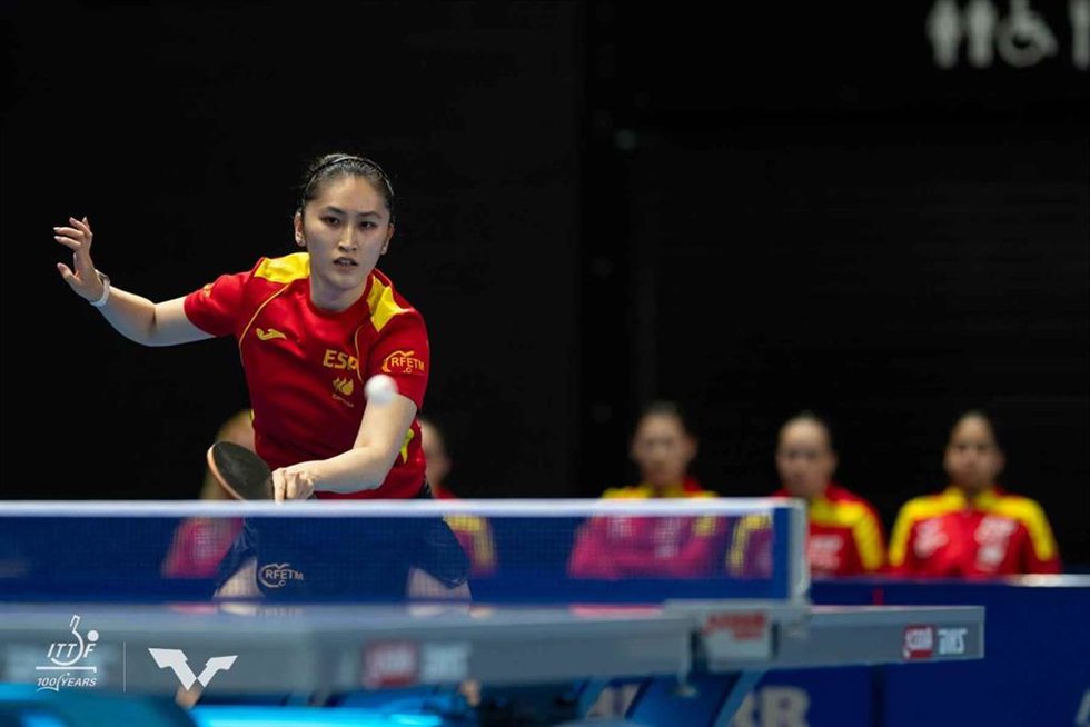 Sofía Xuan Zhang en el Mundial de tenis de mesa por equipos