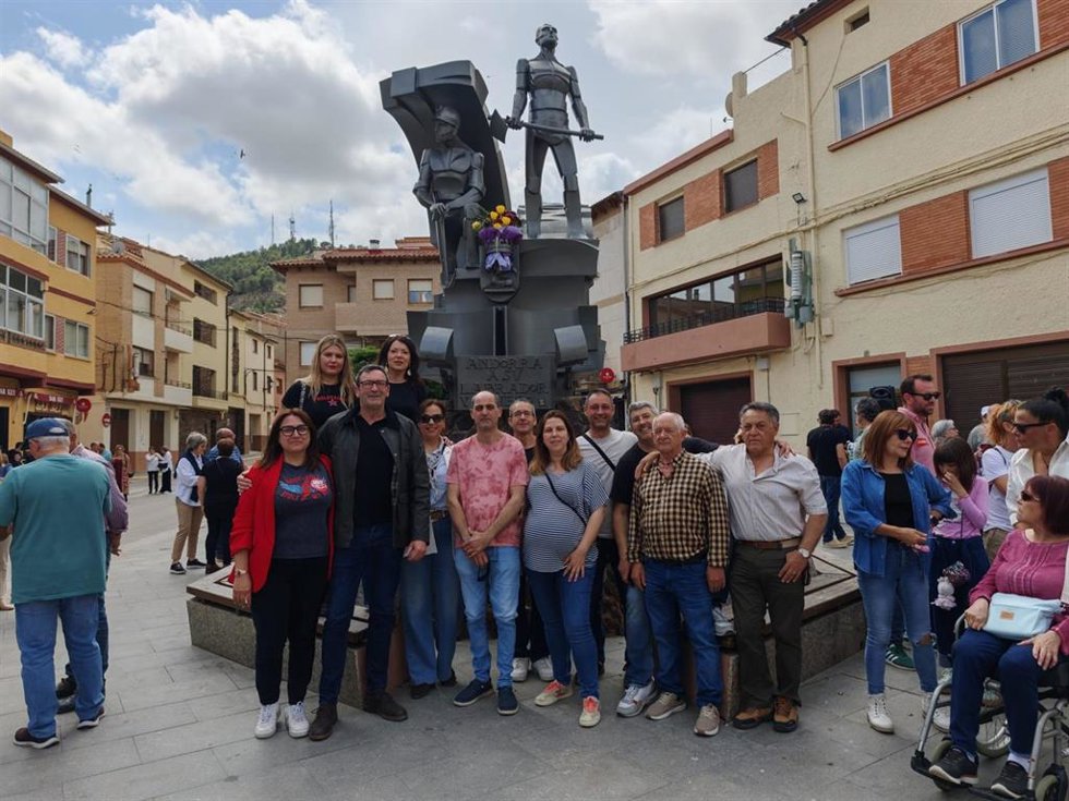 El secretario general del PSOE Teruel, Rafael Guía, en la movilización sindical del 1 de Mayo en Andorra.