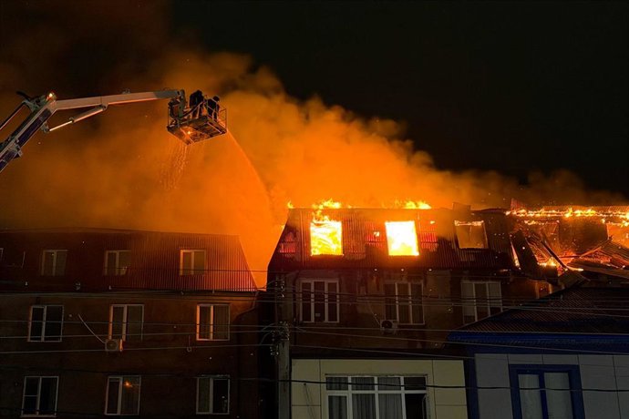 Imagen de archivo del incendio de una vivienda en Rusia