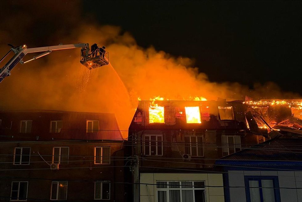 Imagen de archivo del incendio de una vivienda en Rusia