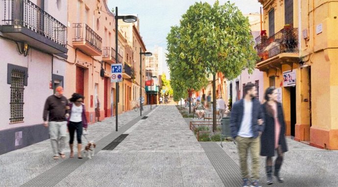 Imatge virtual del resultat de les obres del carrer Jota de Barcelona.