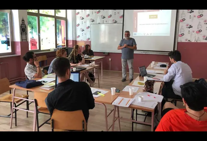 Alumnos en una escuela de idiomas.
