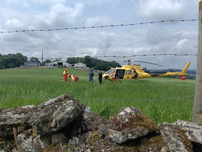 O helicóptero que participou no operativo