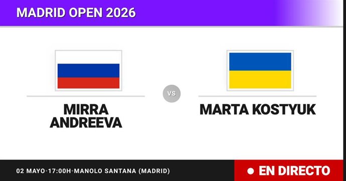 Mirra Andreeva - Marta Kostyuk: resumen y estadísticas del partido de Final de Madrid Open