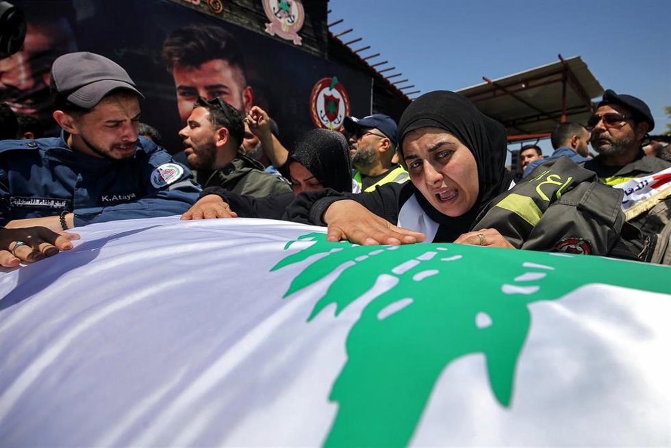 Funeral por un libanés muerto en ataques israelíes en Líbano (archivo)