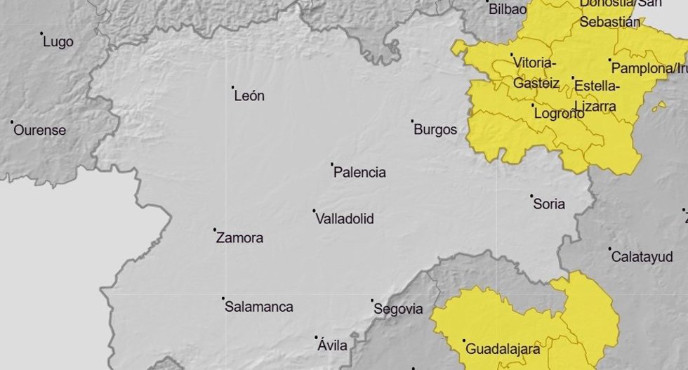 Avisos por lluvias y tormentas este domingo en Treviño (Burgos)