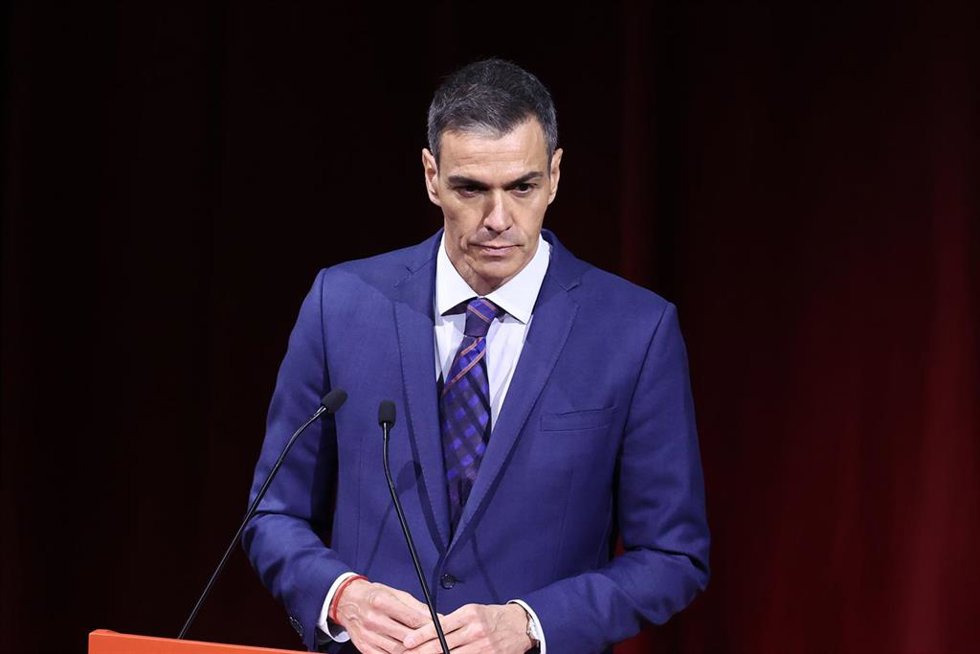 El presidente del gobierno, Pedro Sánchez, interviene durante el Bloomberg CityLab 2026, en el Teatro Real de Madrid, a 28 de abril de 2026, en Madrid (España). 