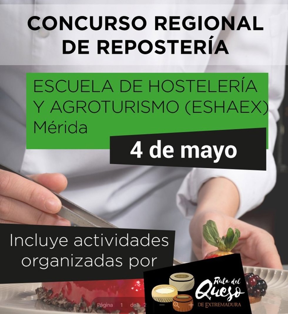 Concurso Regional de Repostería 2026, que se va a celebrar en Mérida el 4 de mayo.