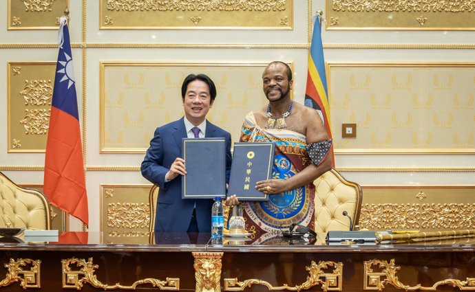 Lai Ching Te y su Majestad el Rey Mswati III 