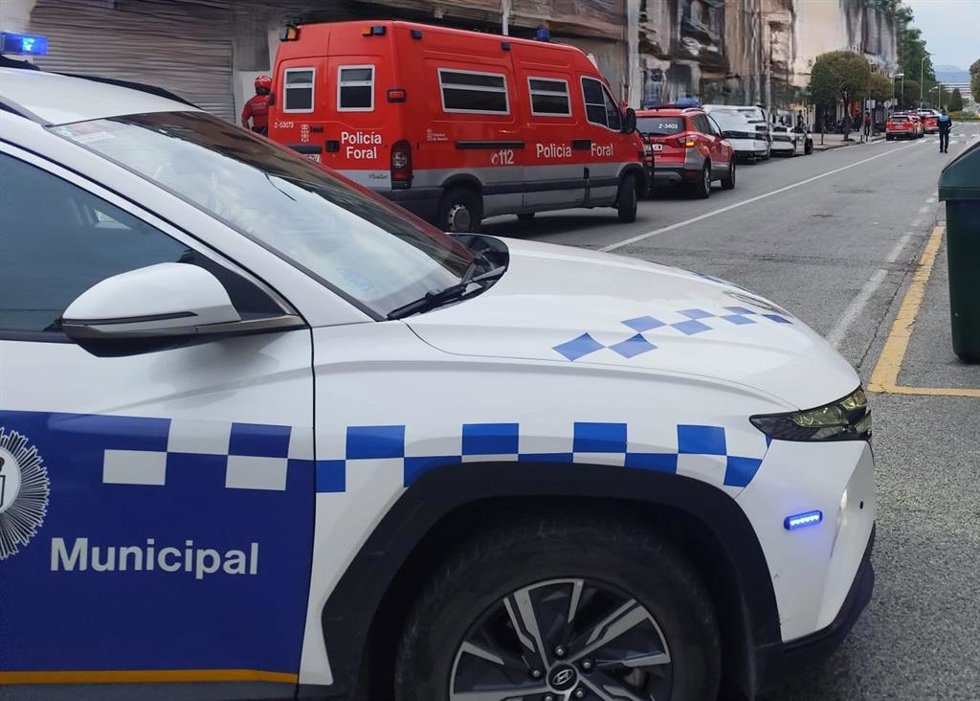Detalle del dispositivo desplegado en Noáin junto con la Policía Municipal.