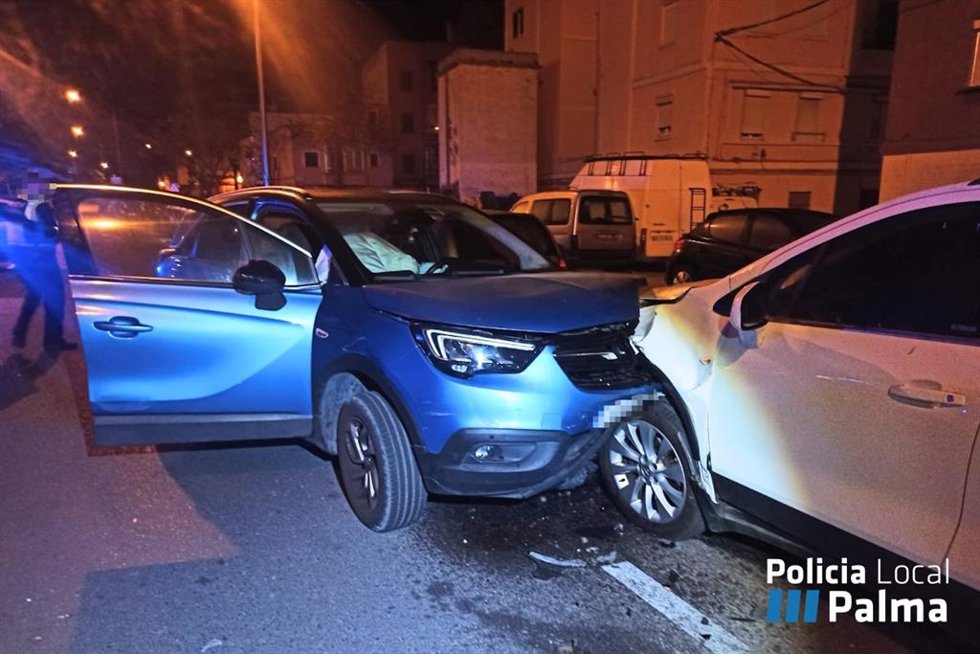 Dos de los coches accidentados en Cas Capiscol.