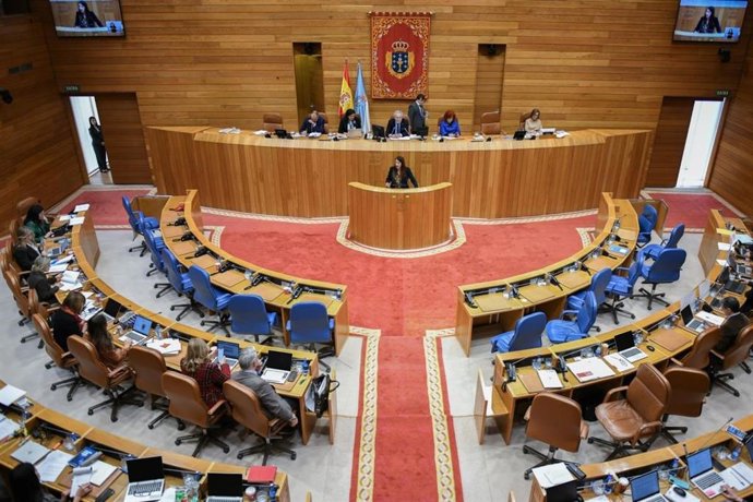 Archivo - A conselleira do Medio Rural, María José Gómez, nunha intervención parlamentaria no Pazo do Hórreo.