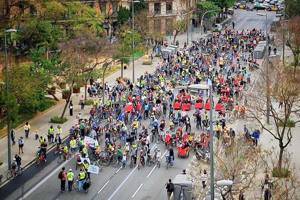 La bicicletada Kidical Mass en Barcelona.