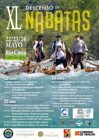 Cartel del XL Descenso de Nabatas del Sobrarbe.