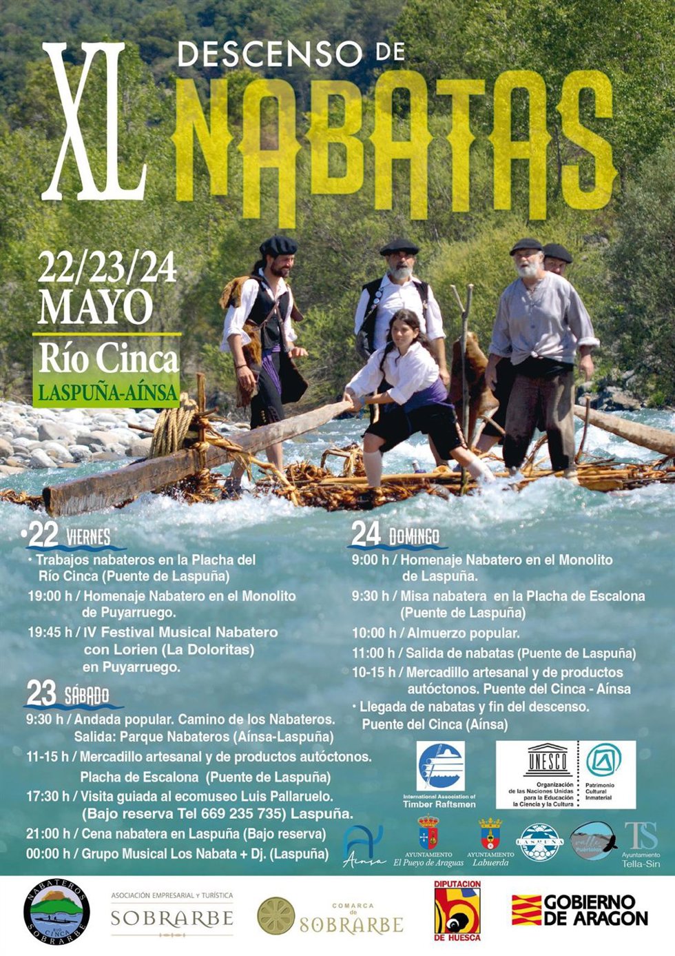 Cartel del XL Descenso de Nabatas del Sobrarbe.
