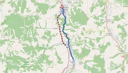 Cortada la A-67 a la altura de Los Corrales de Buelna a causa de la granizada