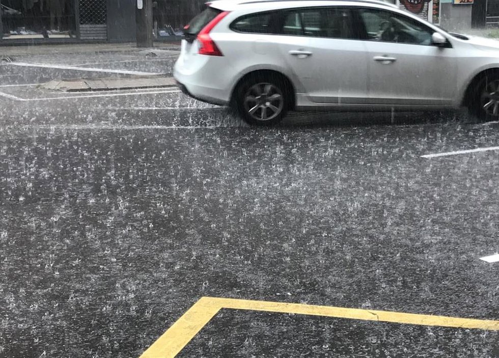 Tormenta caída este domingo en Zaragoza.