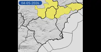 La Aemet activa un aviso amarillo por lluvias y tormentas para este lunes en el Altiplano