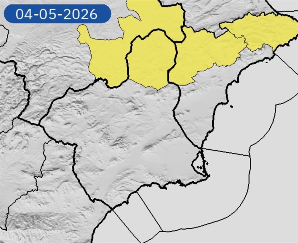La Aemet activa un aviso amarillo por lluvias y tormentas para este lunes en el Altiplano