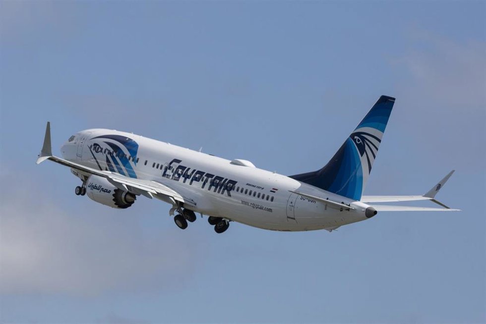 Boeing and EgyptAir announced today the Egyptian national airline took delivery of its first 737 MAX. The 737-8 is the first of 18 airplanes leased from SMBC Aviation Capital to be delivered and represents the first 737 MAX in Egypt.