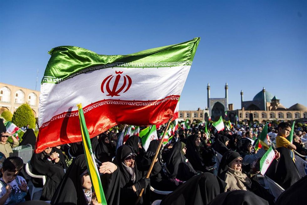 Marcha pro-gubernamental en Isfahán (Irán).