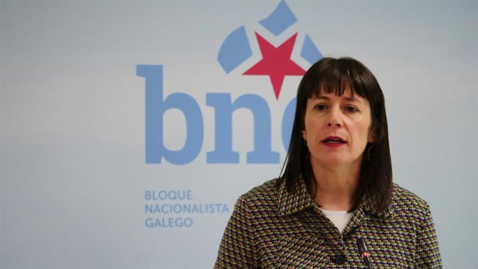 La portavoz nacional del BNG, Ana Pontón, en una rueda de prensa.