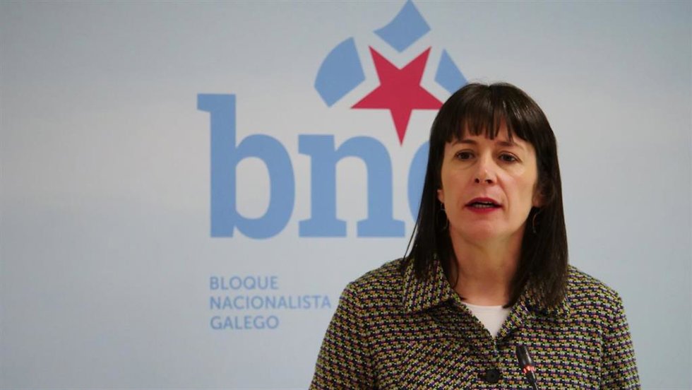La portavoz nacional del BNG, Ana Pontón, en una rueda de prensa.