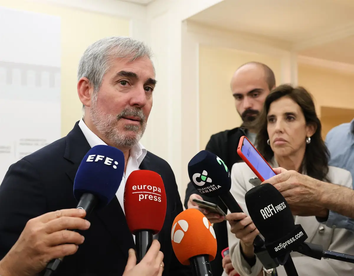 El presidente de Canarias, Fernando Clavijo, en una declaración importante.