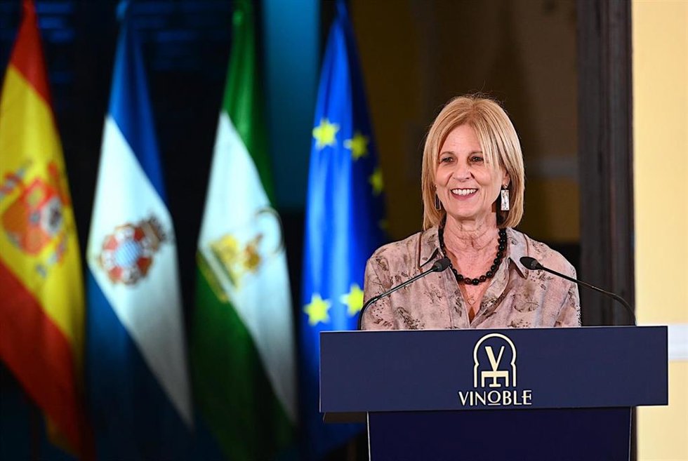 La alcaldesa de Jerez de la Frontera, María José García-Pelayo, en la presentación de Vinoble 2026