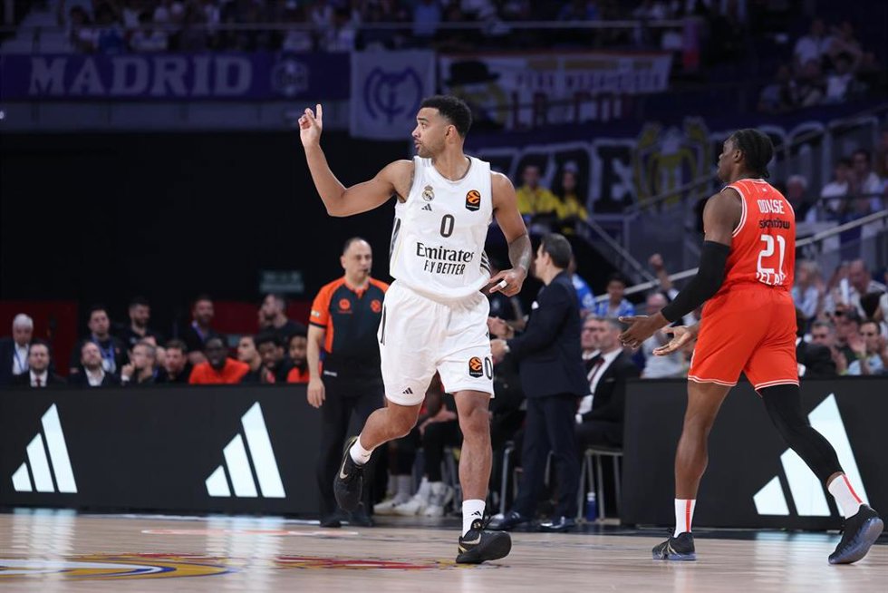 Trey Lyles durante el Real Madrid-Hapoel Tel Aviv del 'playoff' de la Euroliga 25-26