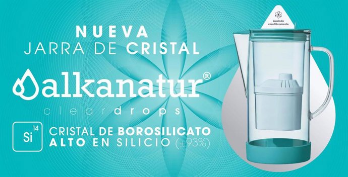Jarra filtradora de cristal Alkanatur ClearDrops