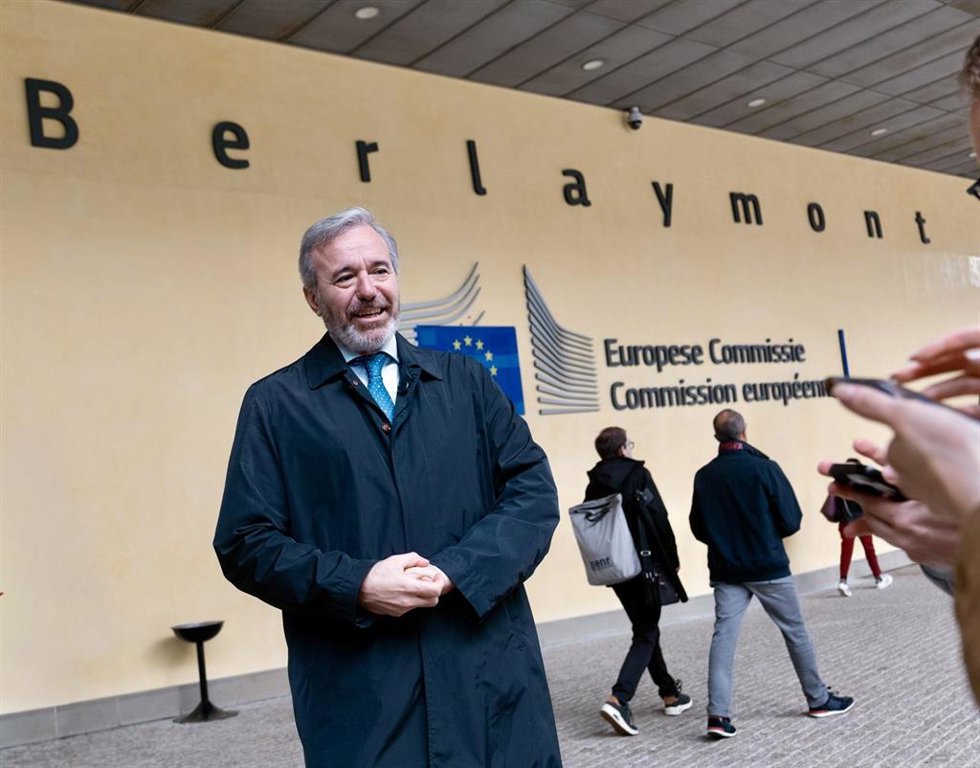El presidente del Gobierno de Aragón, Jorge Azcón, en Bruselas.