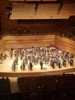 Archivo - Las bandas del Conservatorio Profesional de Música de Valladolid durante un concierto en la Sala Sinfónica del Centro Cultural Miguel Delibes.