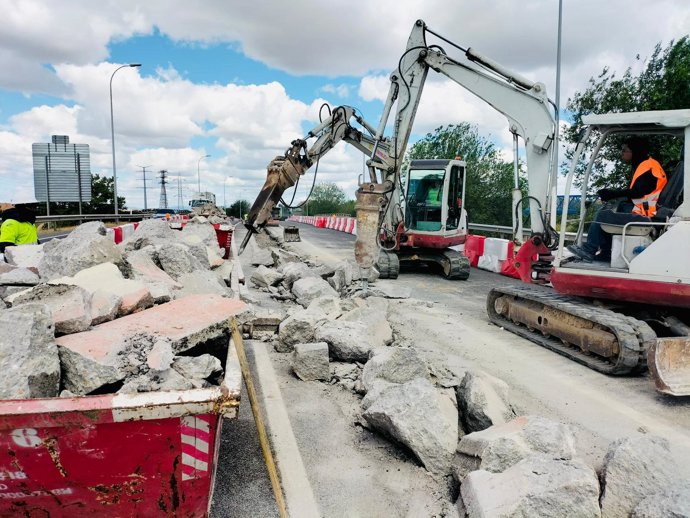 Obras en la M-406 a su paso por Leganés