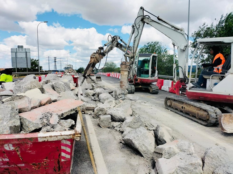 Obras en la M-406 a su paso por Leganés