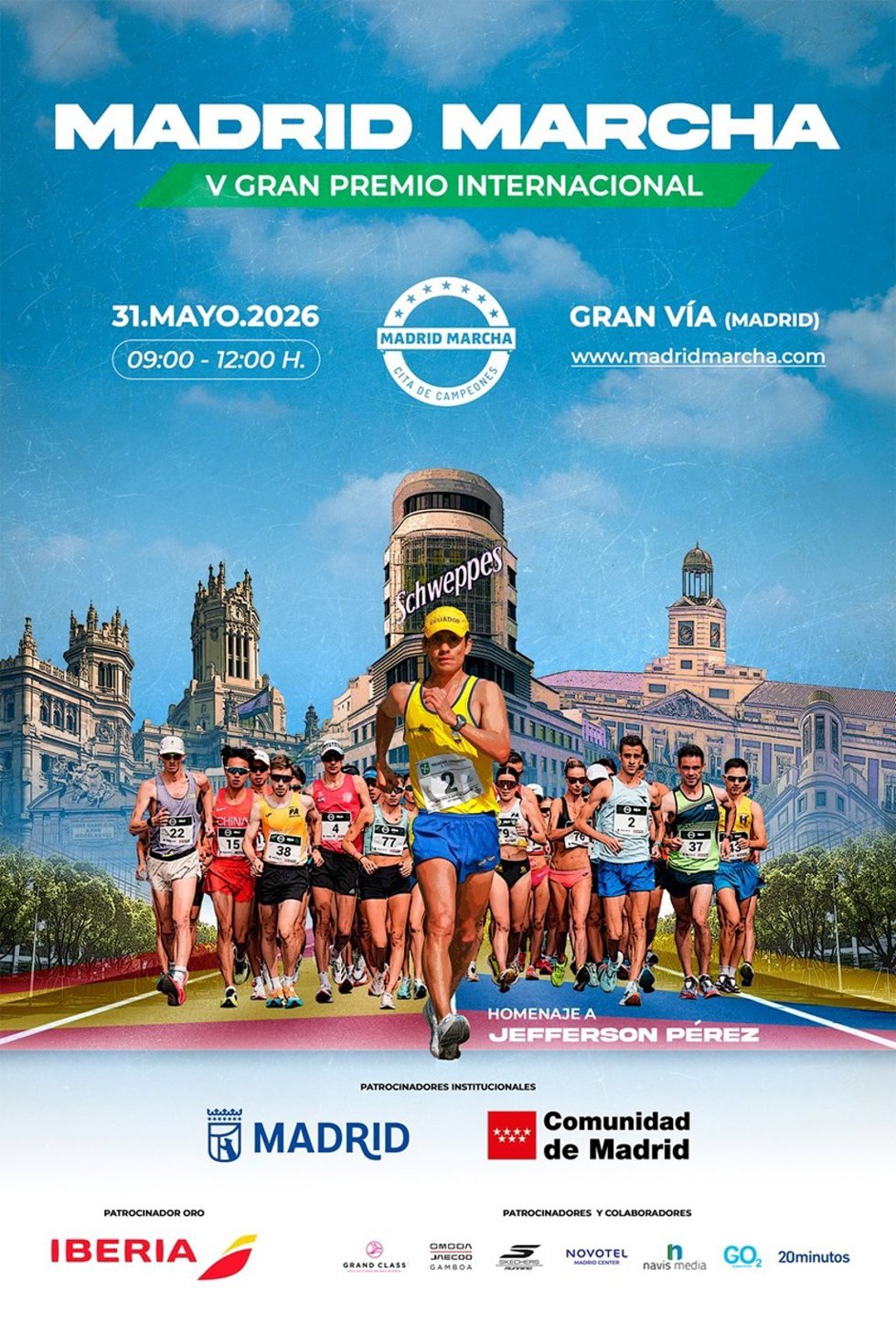 El exmarchador ecuatoriano Jefferson Pérez será homenajeado en el V GPI Madrid Marcha el 31 de mayo.
