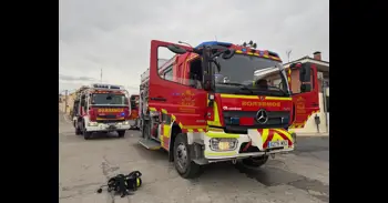 Un incendio provoca el derrumbe de tres viviendas en Morata de Tajuña