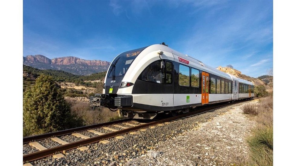 Un tren de la línea Lleida-La Pobla de Segur.